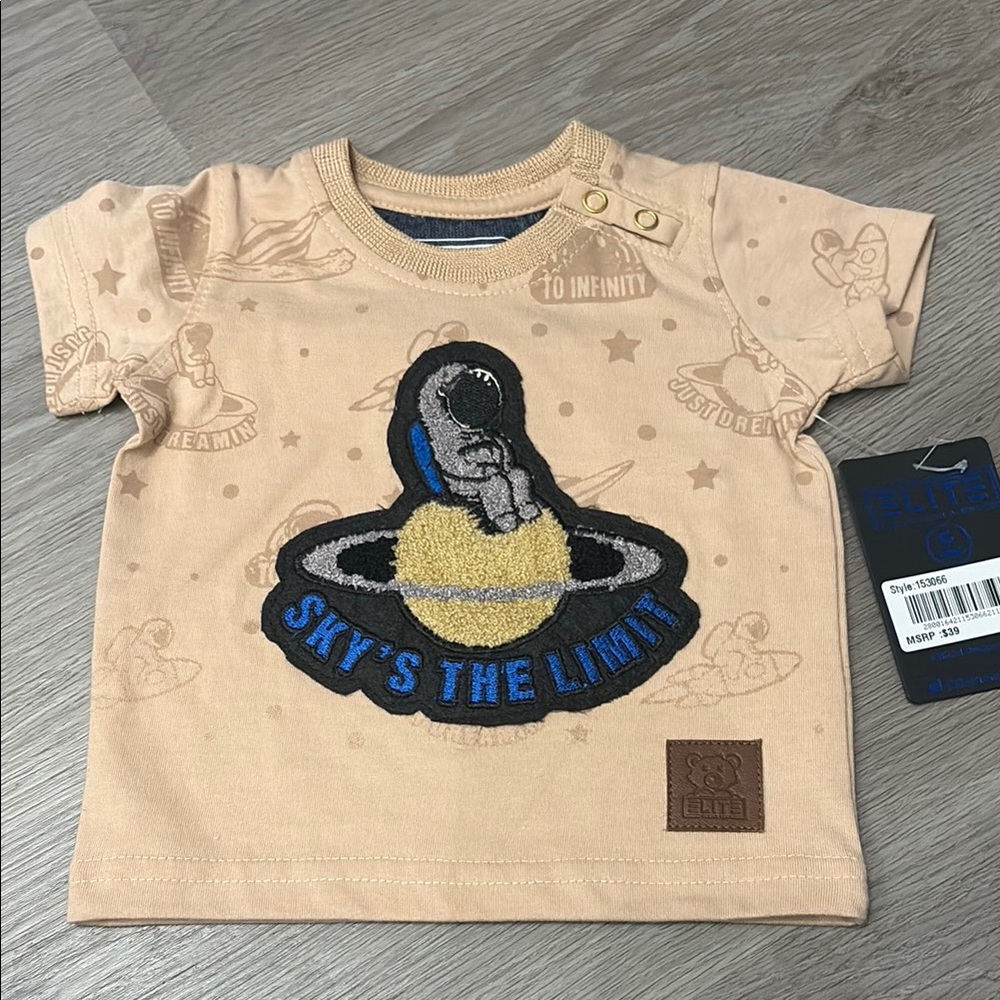 Brand New Elite Premium Denim 6 Month Tan 'Sky's The Limit' Shirt